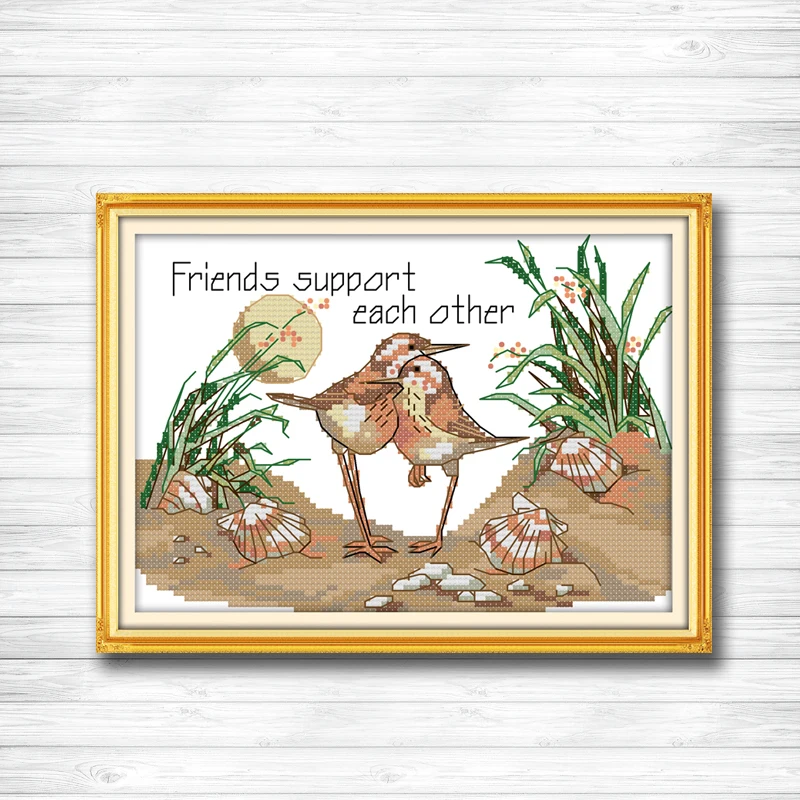 Друзья птицы домашний Декор Живопись Животные Счетный принт на холсте DMC 14CT 11CT DMS