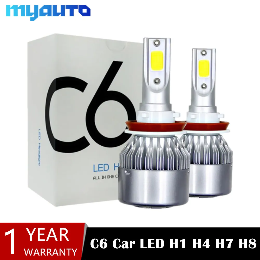 Светодиодные лампы для автомобильных фар 2 шт. H4 H7 H11 H8 9006 HB4 H1 H3 9005 HB3 880 881 H9 H27