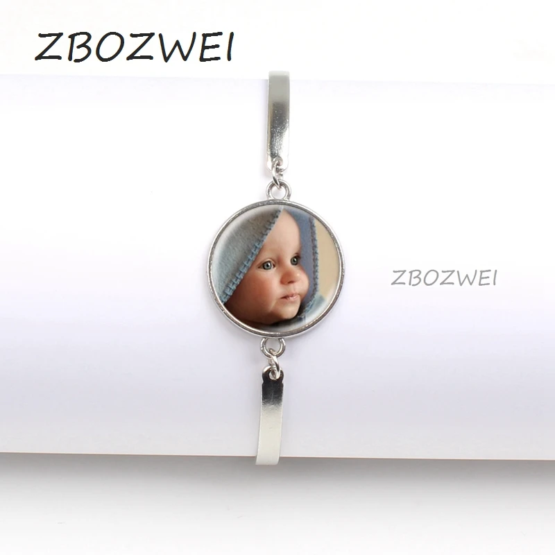 ZBOZWEI персонализированные пользовательские золотой браслет фото вашего ребенка мама ребенка дедушка родитель хорошо любимый для Семейный подарок
