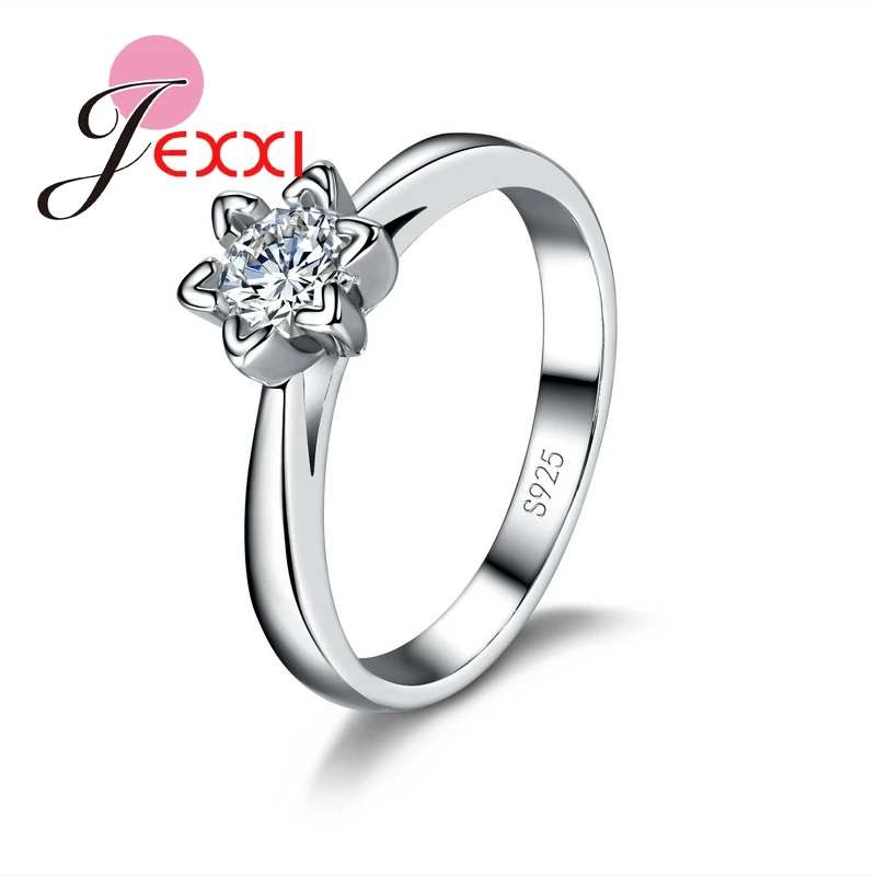 

Charm Women Jewelry 925 Sterling Silver Rings For Party Decoration Birthday Elegant Gift For Ladies With CZ Crystal