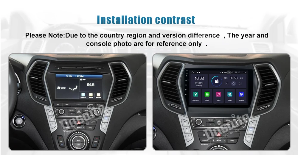 Dasaita " Радио Android 9,0 Автомобильный gps плеер Navi для hyundai Santa Fe IX45 2013- Bluetooth wifi TDA7850