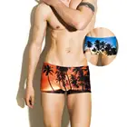 Короткие мужские плавки Seobean, мужские пляжные шорты, Мужской Гавайский купальник с кокосовой пальмой