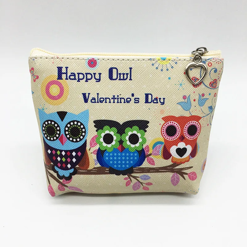 Кошелек для монет с изображением животных Совы Женский мини кошелек милым