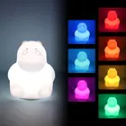 Миниатюрный светодиодный ночник в стиле хиппота RGB, портативная силиконовая лампа для путешествий, кемпинга, мультяшная прикроватная лампа для спальни, детский подарок