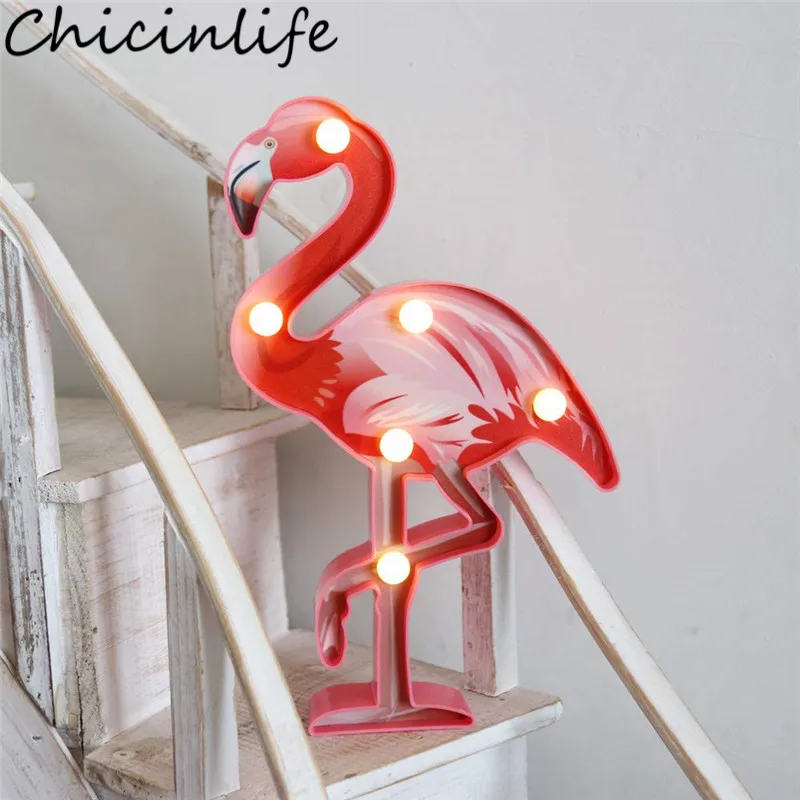Chicinlife 1Pcs Flamingo LED Night Light Birthday Party Decor Baby Shower Home Wall Table Lamp Kids Wedding Holiday Supplies
