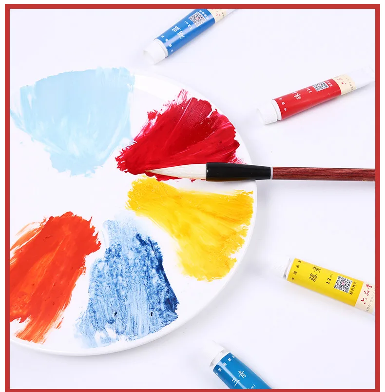 Calligraphy ink Paint Set 12/18/24 Colors Pigment Chinese Landscape Painting Paint 5/12ml Chinese Painting pigment Art Supplies