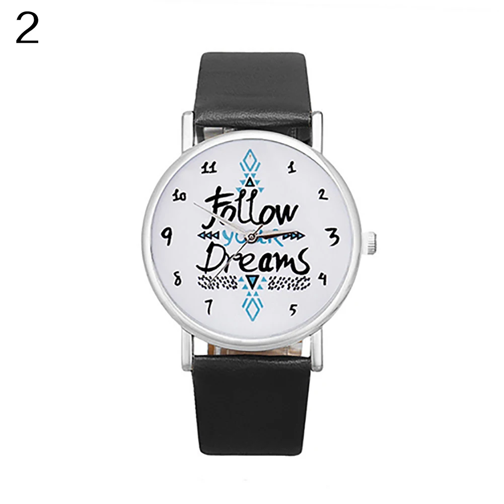 Женские повседневные часы для девочек с принтом Follow Your Dream ремешок из