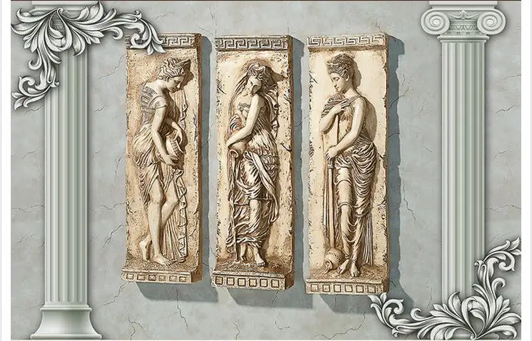 

Customized 3d wallpaper 3d tv wallpaper murals European aesthetic character reliefs wallpaper