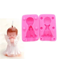 gadgets fondant molds little boy silicone mold 3d boy angel praying silicone candle mold baby party fondant cake decorating