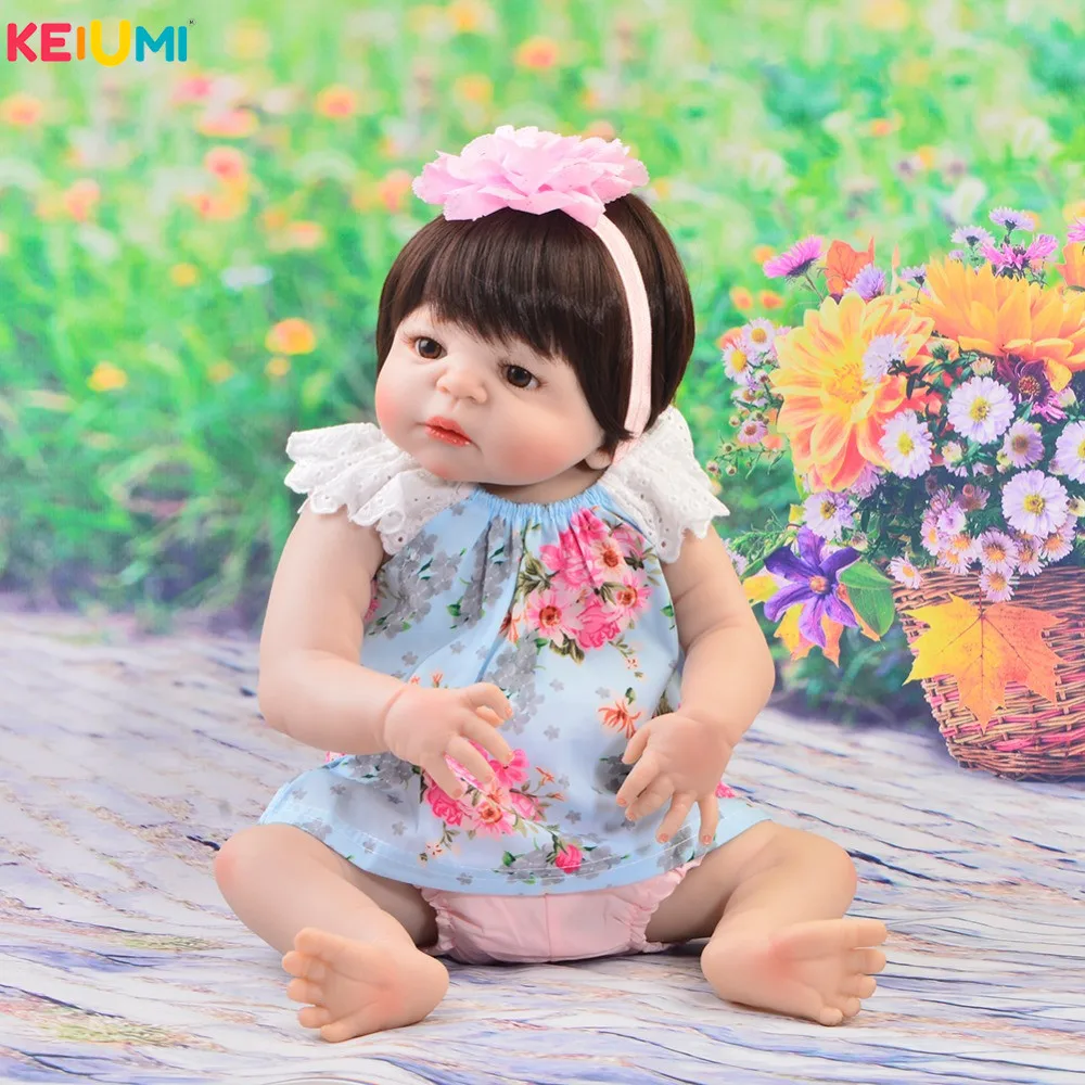 23 дюйма полностью Силиконовые Куклы для девочек младенцев|Куклы| |