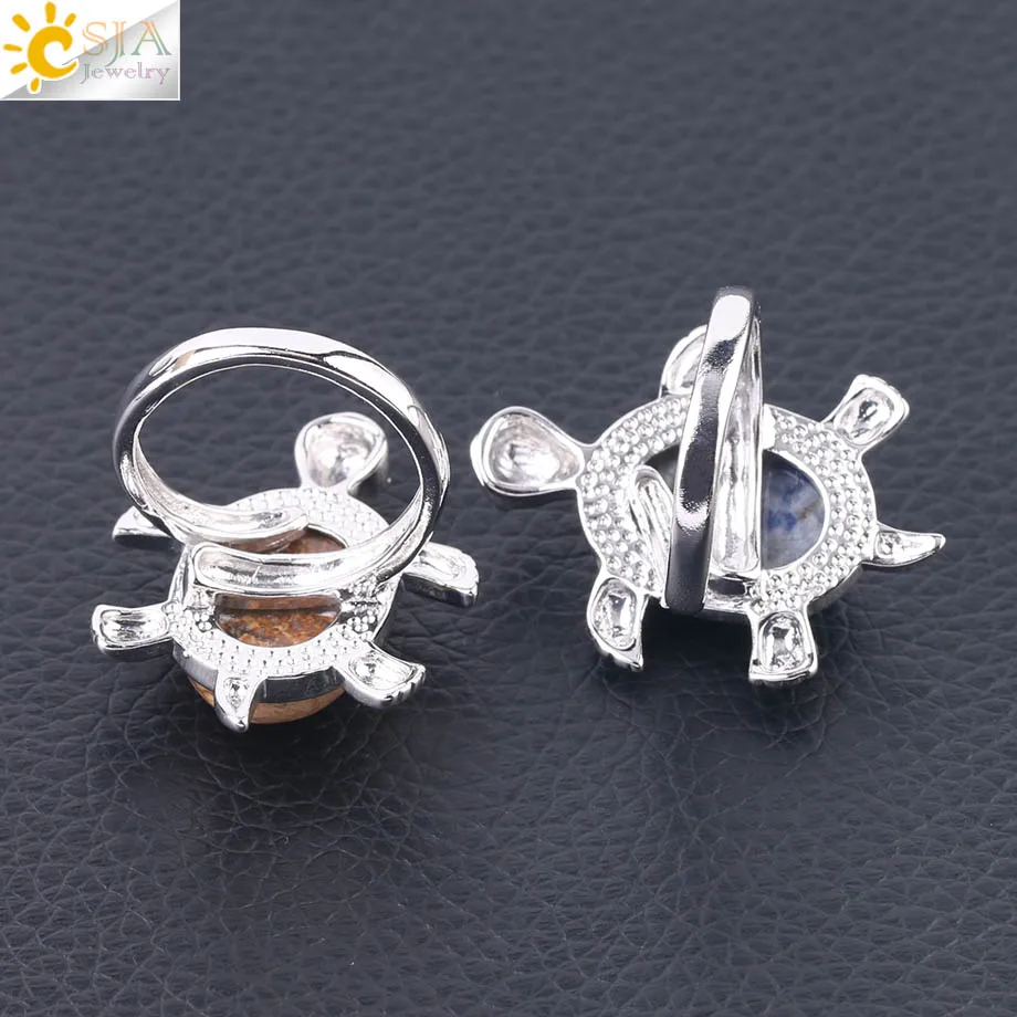 Женские кольца CSJA модные на костяках из чакры с натуральными драгоценными