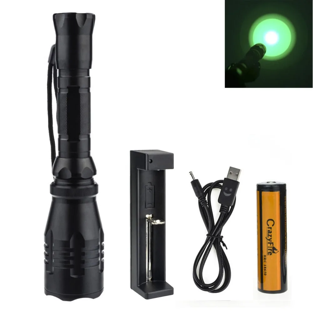 Тактический светодиодный фонарик Cree R5 с глубоким плавным отражателем 500 м