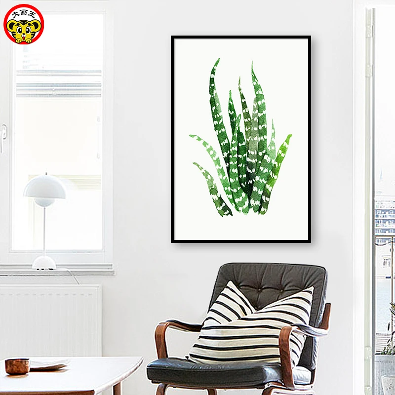 painting by numbers art paint number Diy Nordic Grass Simple Illustrator Filled with Color Handpainted Plant flowers and pla | Дом и сад