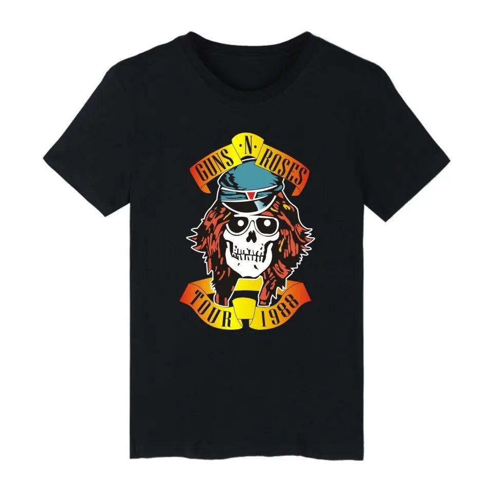Mens T Shirt 2020 new GUNS N ROSES T-Shirt Men Women Tshirt Spring Summer Punk Skull Rose Design Shirts Tops Brand Clothes | Мужская