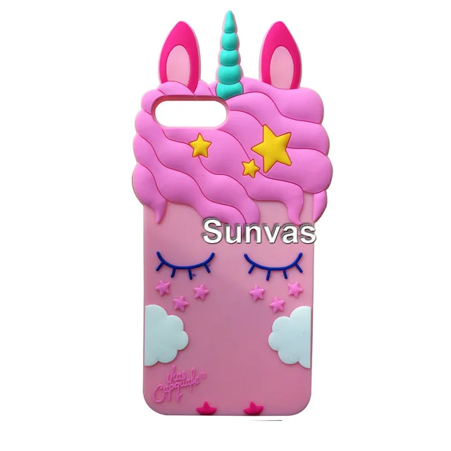 Pink Unicorn Мягкая силиконовая задняя чехол для iPhone 5 5S SE с 3D рисунком Минни Ститч Единорог 5C 6 6s X XR Xs Max 7 8 Plus чехол для телефона Fundas Capa - Цвет: Pink Unicorn