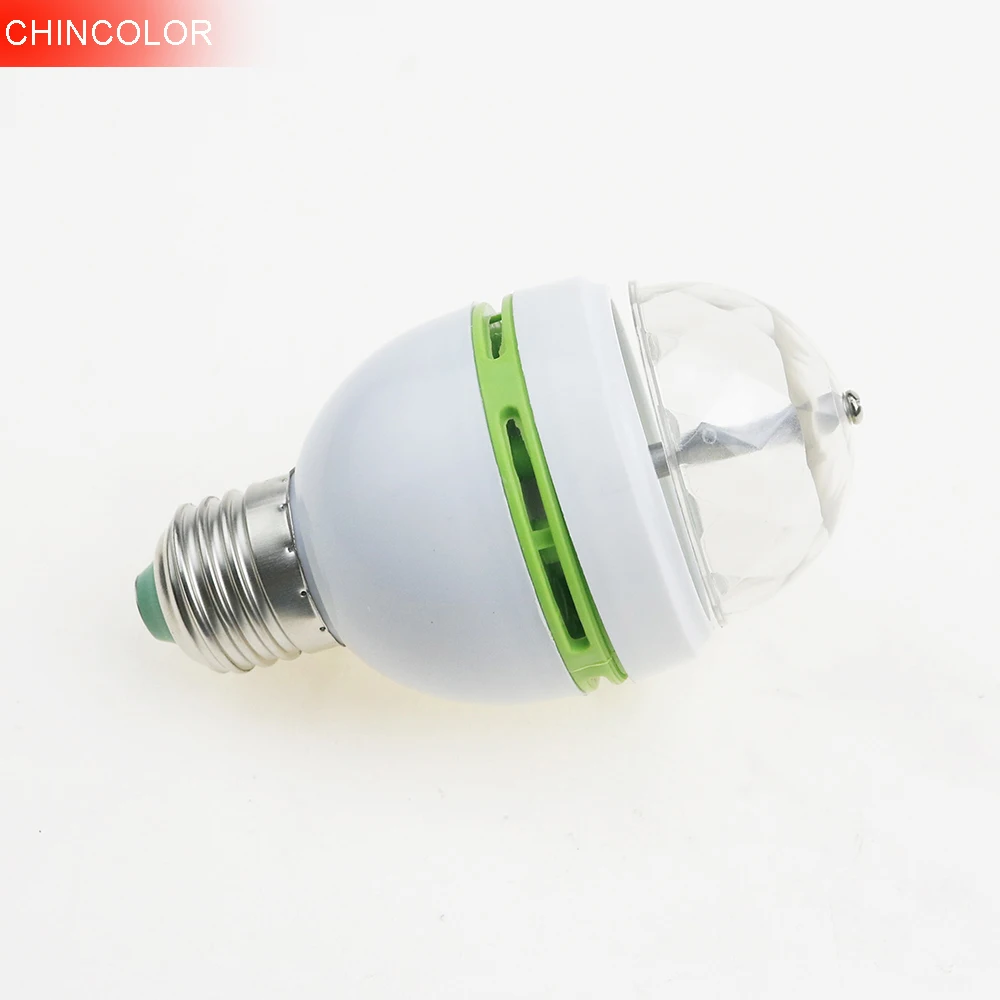 Вращающаяся светодиодная RGB лампа E27 осветительный прибор для сцены разноцветная