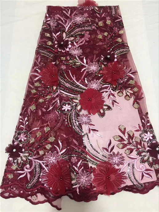 Good looking african tulle 3d lace fabric with beads high quality french net for women dress stones green | Дом и сад
