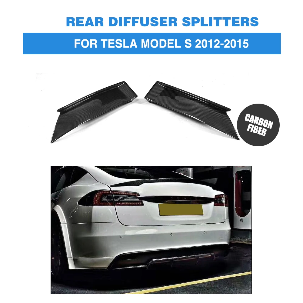 

Углеродное волокно задний бампер сплиттер для губ Cupwings для Tesla модель S база седан 4-дверь 2012-2015 2 шт./компл.
