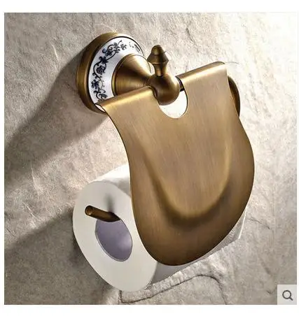 Бесплатная доставка Черное старинное полотенце полка держатель для туалетной бумаги рулона коробка ткань накачка на стену держатель.