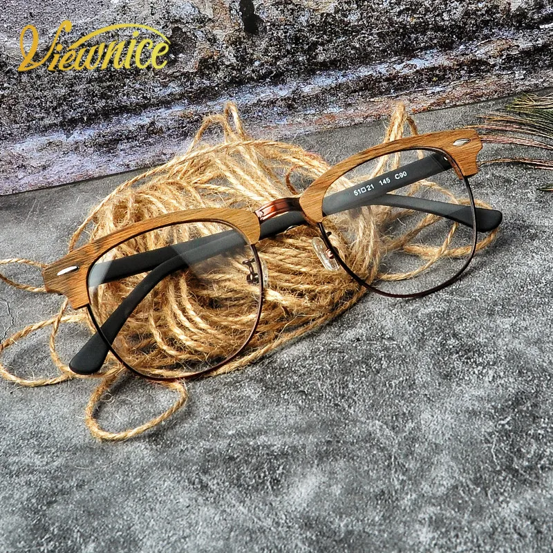 Женские и мужские ретро оправы для очков Viewnice ацетатные очки из дерева с