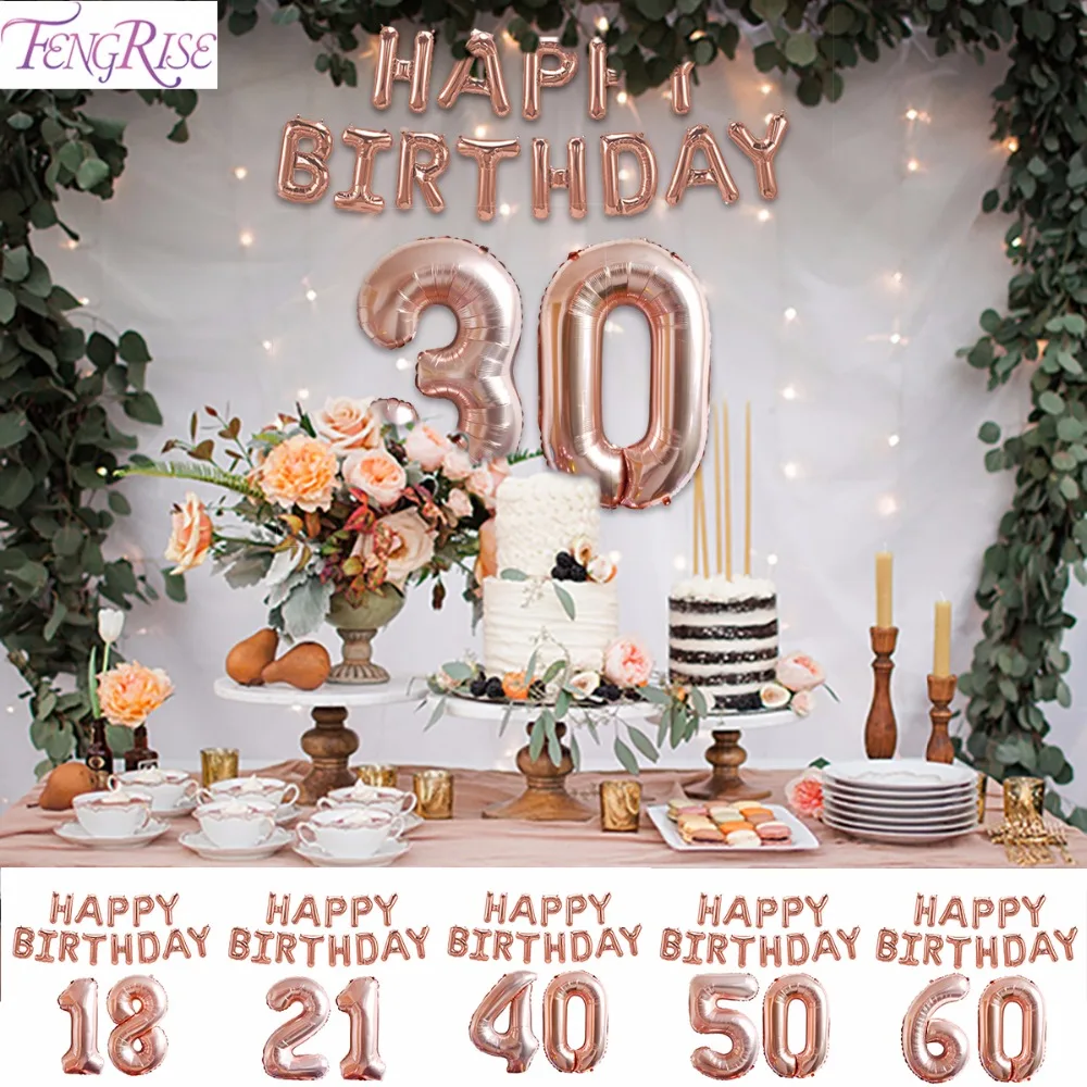 Золотые шары FENGRISE 10 шт. 12 дюймов 30th 40th 50th с днем рождения украшения для свадьбы