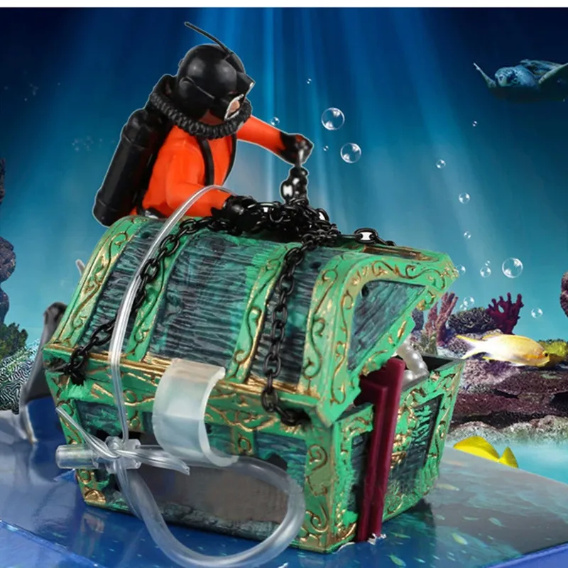 Аквариумное пневматическое украшение сокровище фрогмана аквариум ландшафтный