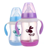 240300ml pp baby feeding bottles cups kids water milk bottle soft mouth duckbill sippy infant drink training feeding bottle