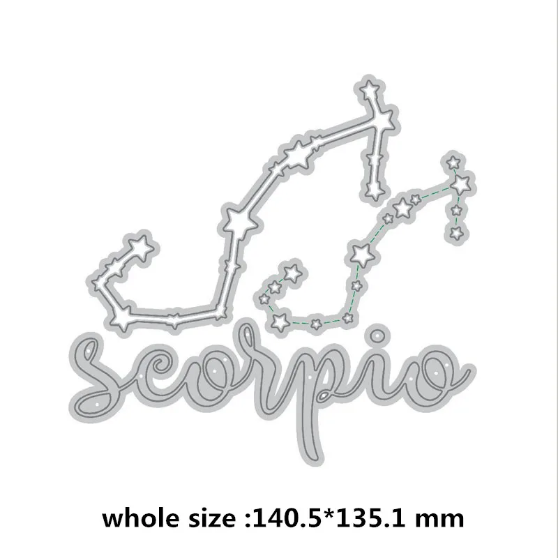10 Scorpio Созвездие зодиака с логотипом набор штампов для резки металла для скрапбукинга и бумага для изготовления открыток ремесленные штампы Новинка - Цвет: 10 Scorpio