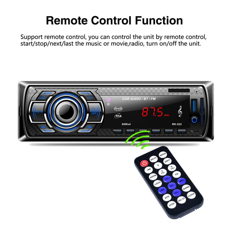 Автомагнитола RK522 с Bluetooth mp3 плеером и USB портом|bluetooth autoradio|radio tunercar player |