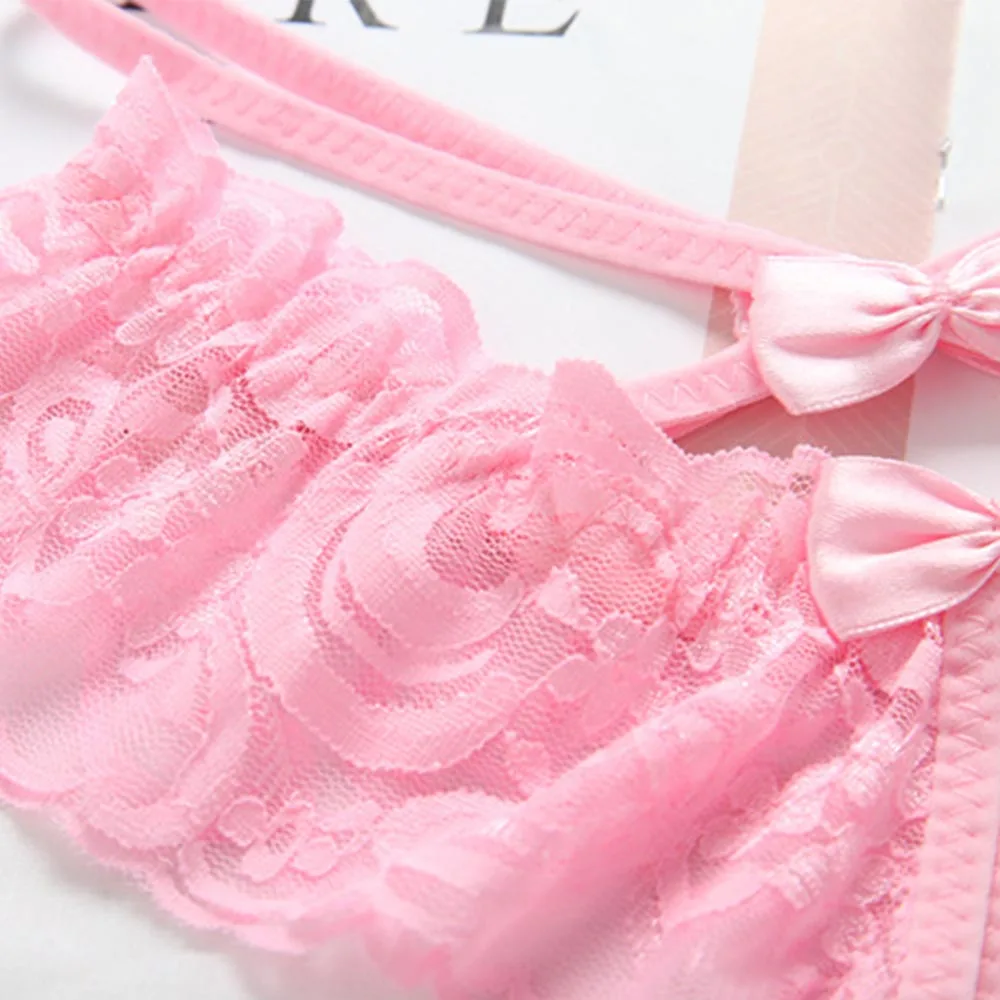 Женское сексуальное нижнее белье трусики с вырезами цветочные кружевные банты