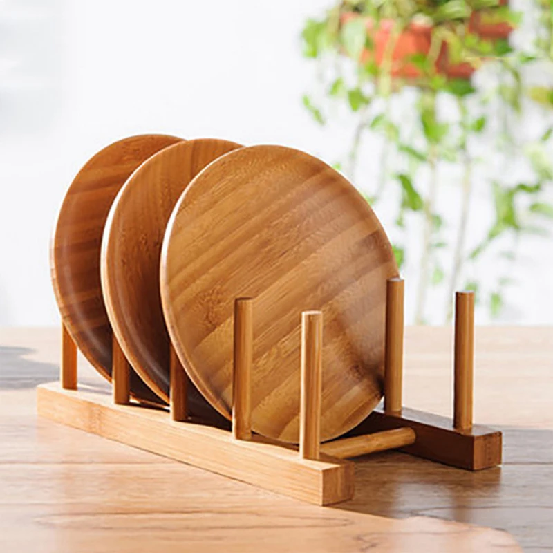 Kitchen Storage Dish Drainer Bamboo Rack Drying Holder Wooden Drainboard Cabinet Shelf Organizer Utensil | Дом и сад