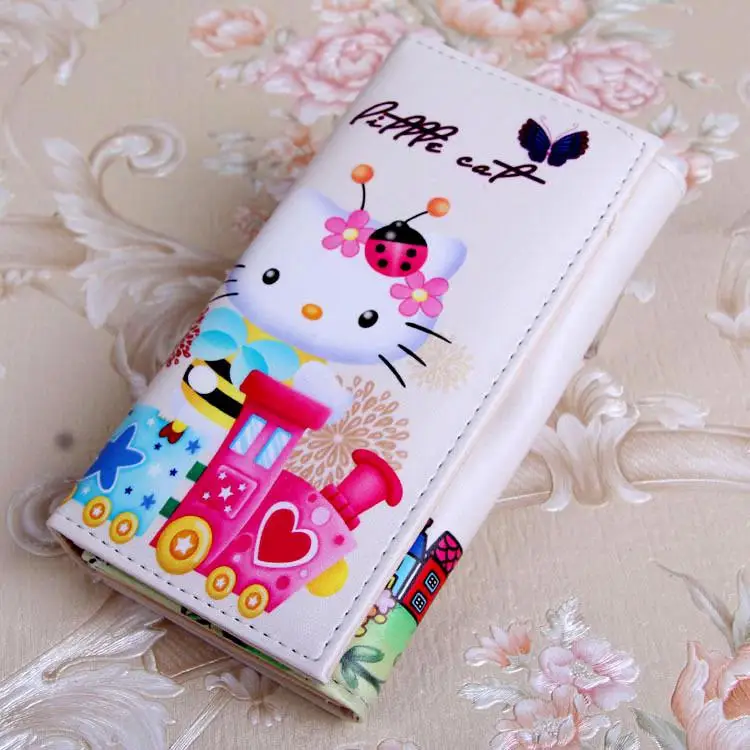 Милый кошелек с рисунком hello kitty, женские кожаные кошельки для детей, кошелек для монет hello kitty, держатель для карт, сумка для девочек, подарки - Цвет: 8