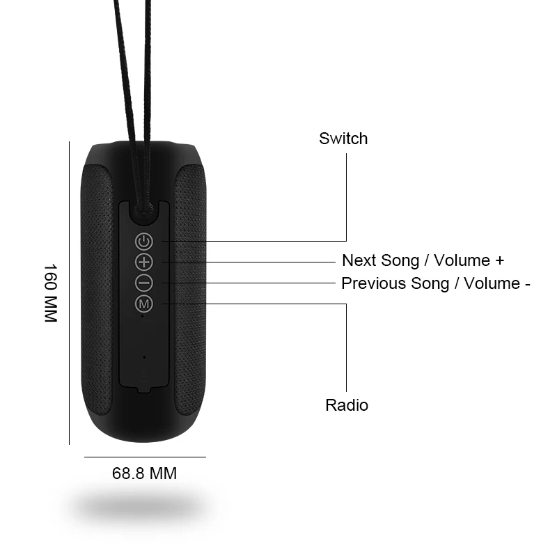 Bluetooth Колонка M & J TG117 беспроводная водонепроницаемая портативная уличная мини