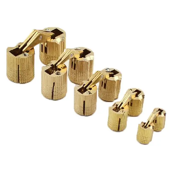 4 PCS 10 mm Copper Barrel Hinges Cylindrical Hidden Cabinet Concealed Invisible Brass Door For Furniture Hardware | Обустройство дома