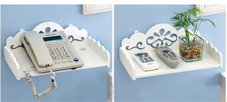 DIY ТВ-приставка декоративные настенные полки резная деревянная стойка для хранения Органайзер HDF STB пульт дистанционного управления держатель домашний декор