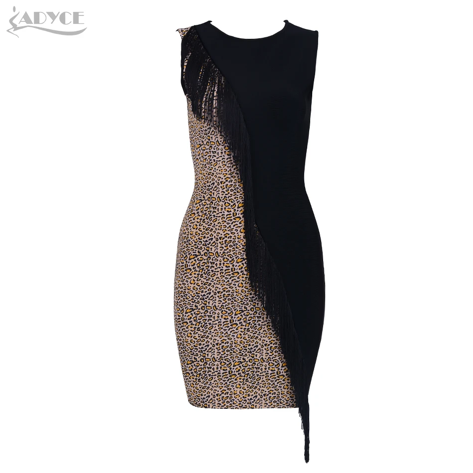 Adyce 2021 летнее Бандажное платье для женщин Vestidos сексуальное леопардовое с