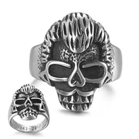 retro gothic rocker trendy stainless steel rings johnny hallyday fanclub anniversary rings jewelry for men sl 112
