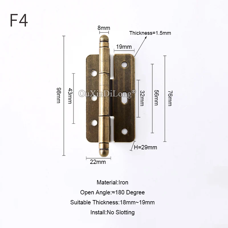 Винтажные 2 шт. европейские ретро мебельные петли беззвучные дверные опорные для