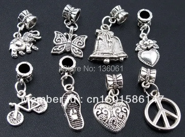 Смешанные античные серебряные животные и сердце знак мира музыкальная нотка