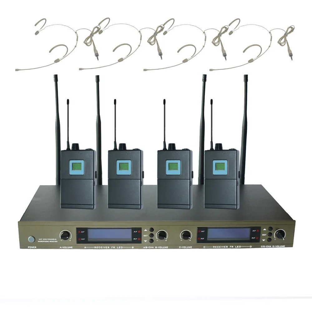 U-4004-OK-1B/HM-4035 поставка фабрики 4 канала беспроводной головная повязка Микрофон с
