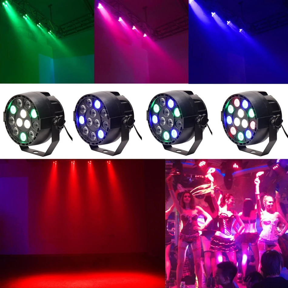 ZjRight 15W IR Remote RGBW flat LED Par light s Sound Control dmx512 проектор сцсветильник для дискотеки dj bar