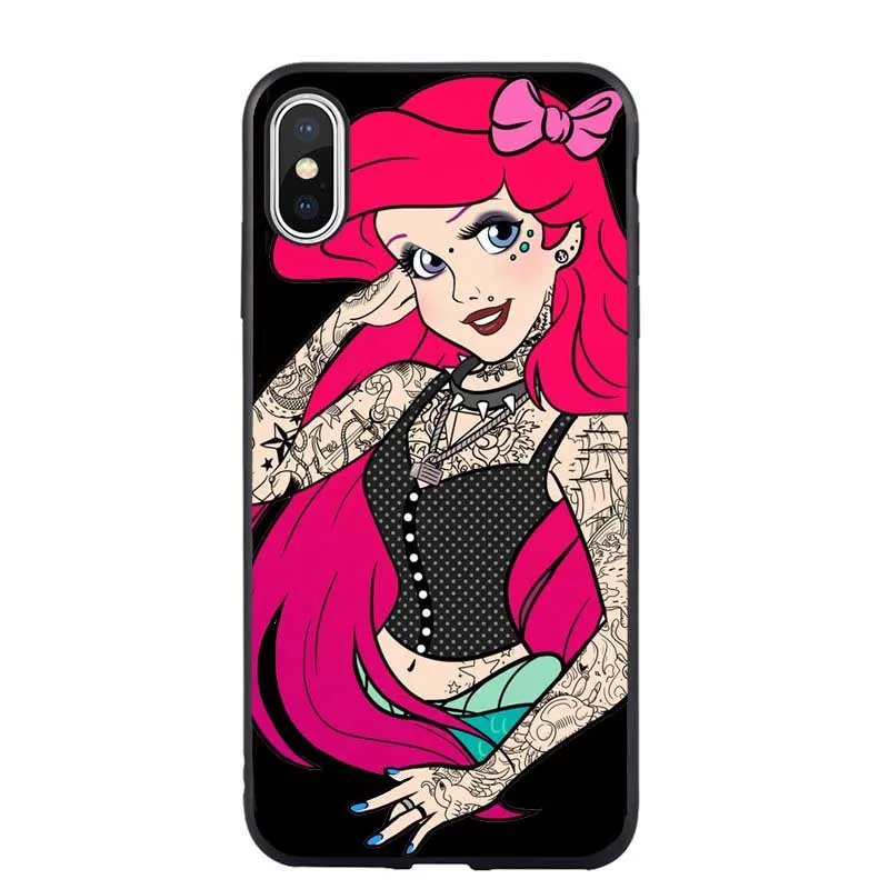 TPU Хна татуировки принцесса Jasmines Белоснежка панк Belle Мягкий Силиконовый ТПУ для iPhone 5 5S SE X XR XS MAX 6 6s 7 8 Plus 11 Pro Max - Цвет: TPU