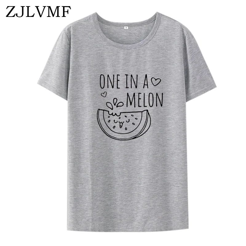 Женская хлопковая Футболка Zjlvmf One In A Melon модные хипстерские женские летние топы с