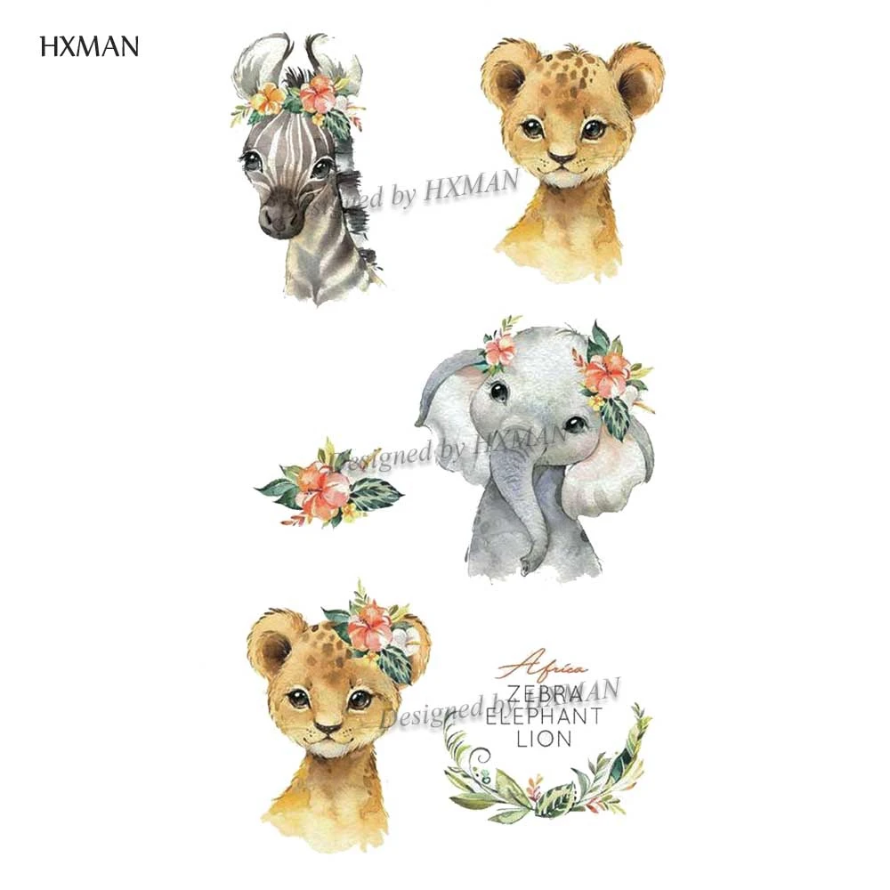 HXMAN Временная тату-наклейка с животными для мужчин и женщин модный боди-арт детей