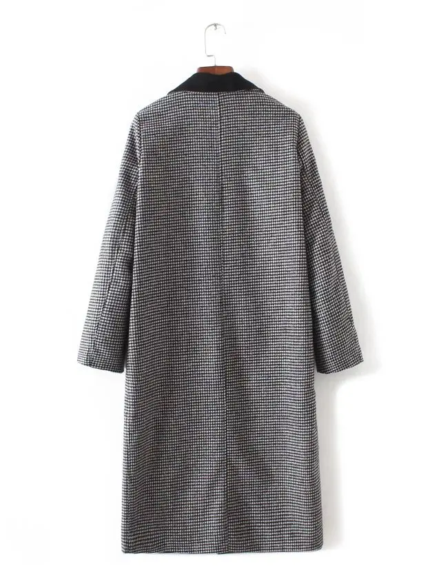 Bella Philosophy 2016 autumn winter Fashion temperament Houndstooth woolen coat jacket | Женская одежда