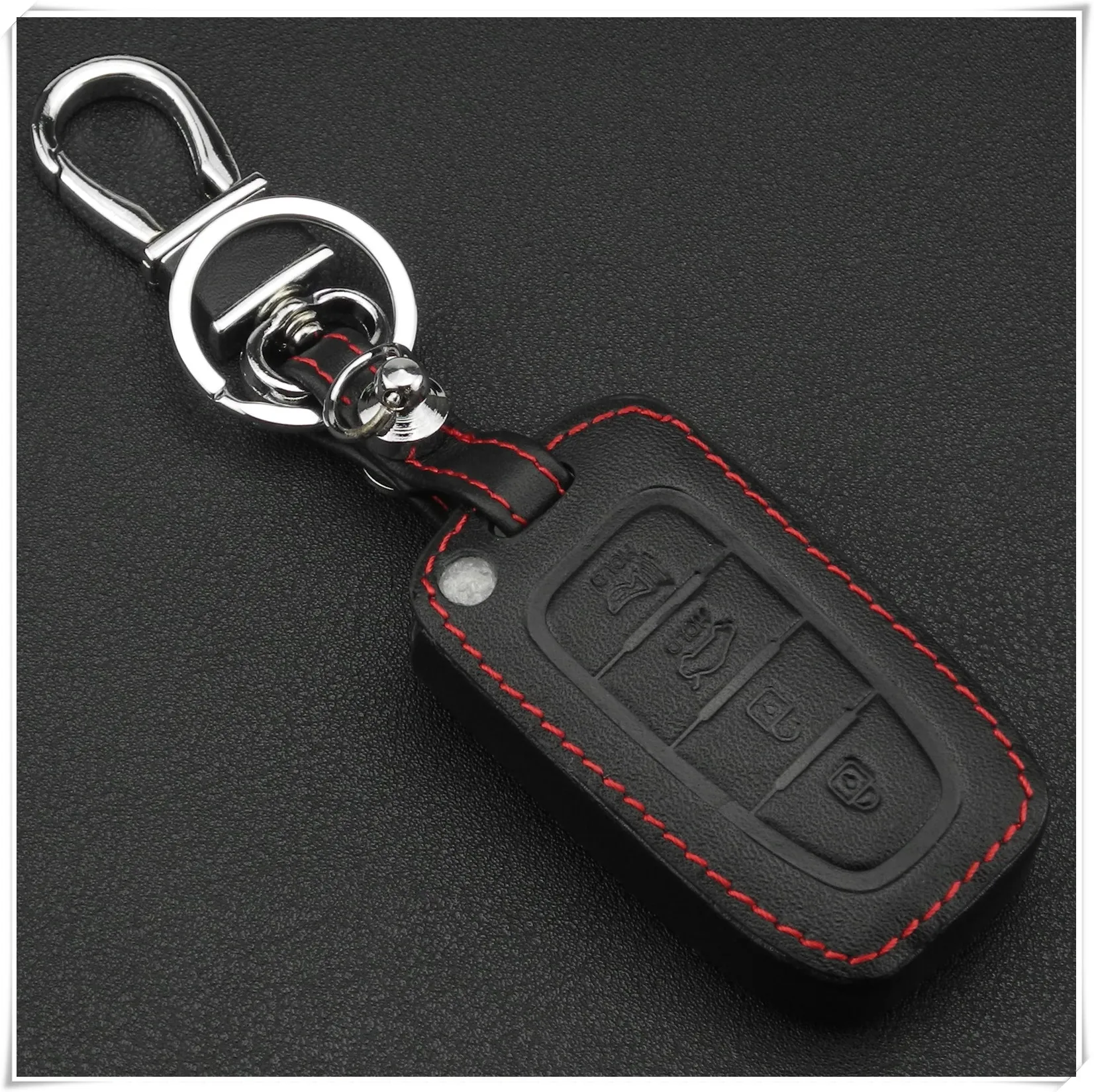 jingyuqin 4 Button Remote Leather Car Key Cover Case For Hyundai Long Move IX35 Sonata 8 For Kia Chi Ran K2 Furui Di k5 keychain
