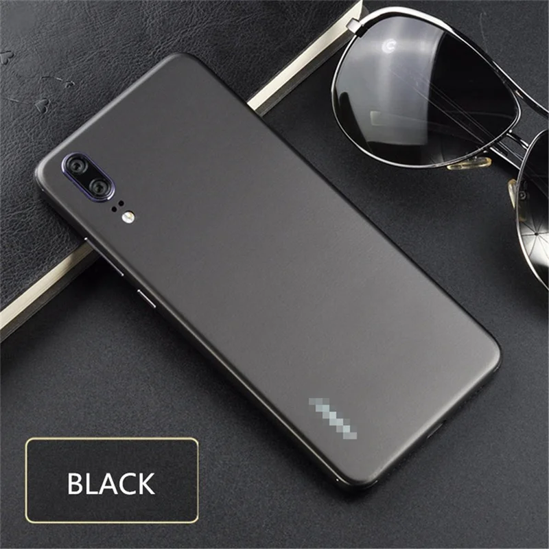 black color Кожаная наклейка на заднюю панель для huawei P10 Plus P20 Pro Honor 10 чехол Защитная пленка для мобильного телефона с кожаным рисунком - Цвет: black color