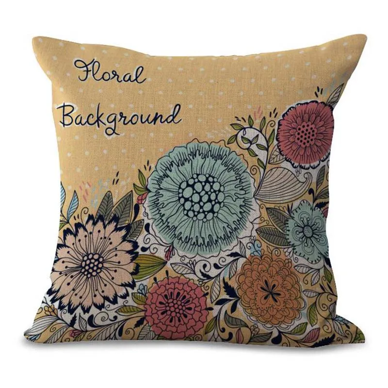 Хлопок и лен диван завод наволочка красочная печать с цветами для автомобиля