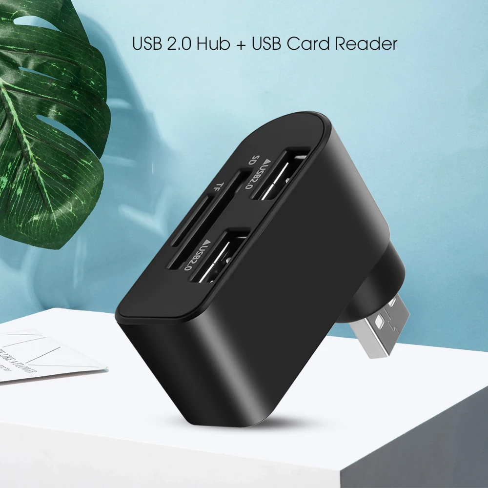 Разветвитель kebidu с 2 портами USB 0 и кардридером для SD TF карт|USB-хабы| |