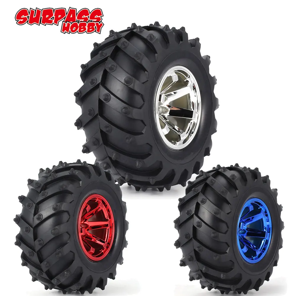SURPASS HOBBY 4 шт. 3002 обода Шин Резиновые шины 125 мм пластик для RC 1/10 автомобиля BigfootMonster